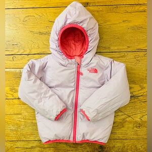North Face Reversible Lavender and Pink Down Jacket
